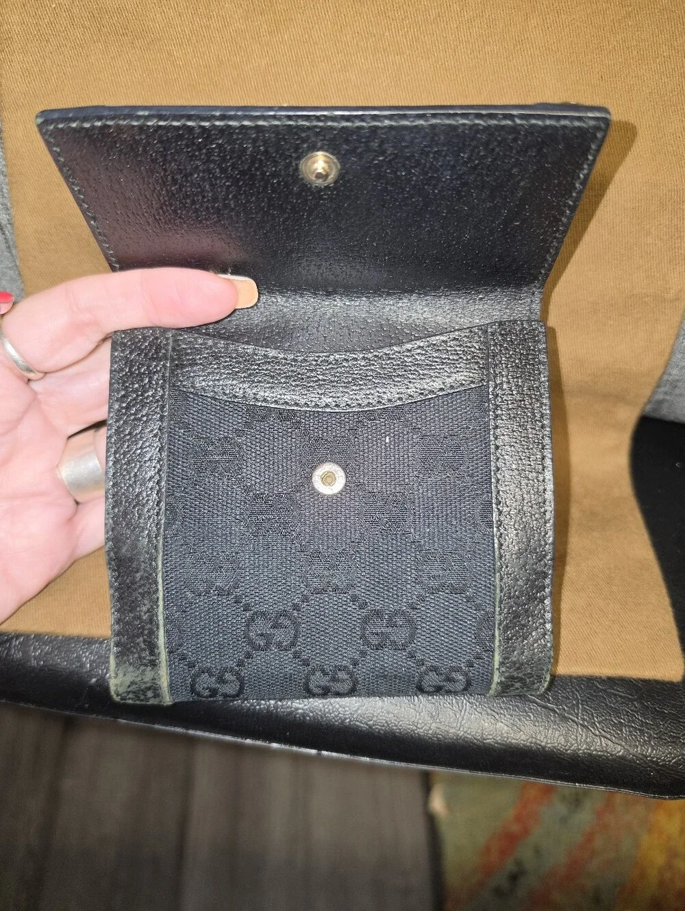 Vintage Gucci GG Monogram Canvas Compact Wallet